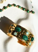 Sylvia Toledano • Green Malachite & Gold Cuff