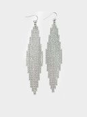Saint Laurent YSL • Crystal mesh earrings silver