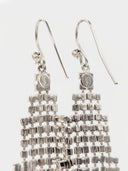 Saint Laurent YSL • Crystal mesh earrings silver