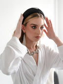 Saint Laurent YSL • Crystal mesh earrings silver