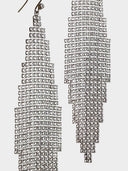 Saint Laurent YSL • Crystal mesh earrings silver