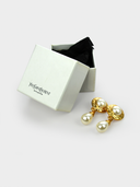 Saint Laurent YSL • Gold and Faux Pearl Clip-on Earrings