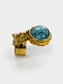 Saint Laurent YSL • Arty Turquoise Cabochon Ring