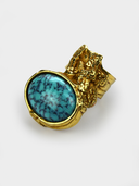 Saint Laurent YSL • Arty Turquoise Cabochon Ring