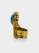 Saint Laurent YSL • Arty Turquoise Cabochon Ring