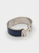 Hermès • Clic Clac H Bracelet Silver Navy Bleu Abysse