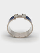Hermès • Clic Clac H Bracelet Silver Navy Bleu Abysse