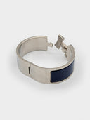 Hermès • Clic Clac H Bracelet Silver Navy Bleu Abysse
