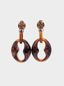 Prada • Geometric Tortoise Plexiglass & Crystal Earrings