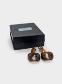 Prada • Geometric Tortoise Plexiglass & Crystal Earrings