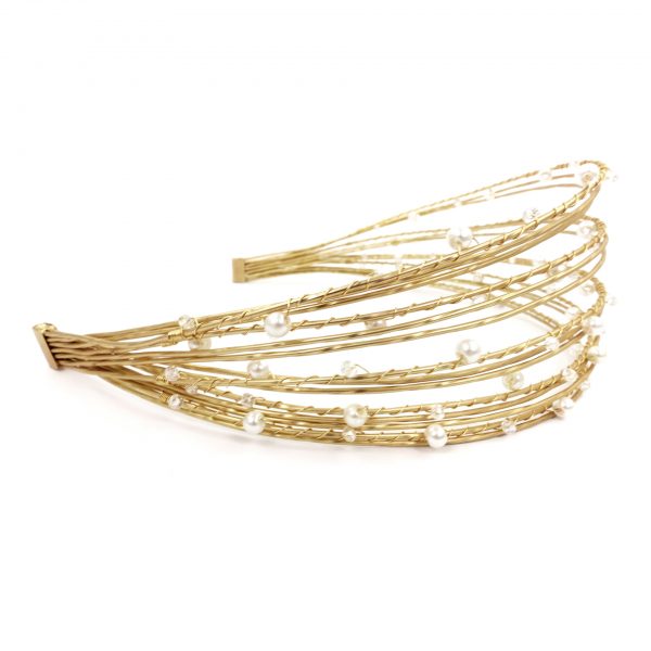 Gold pearl headband