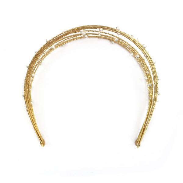 Gold pearl headband