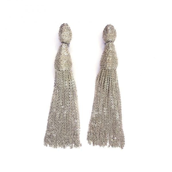 Oscar De La Renta Chain Tassel Earrings