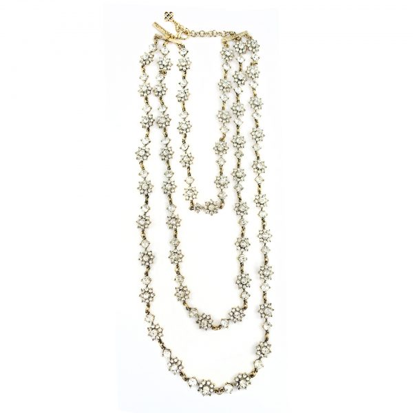 Oscar de la Renta 3-Strand crystal necklace