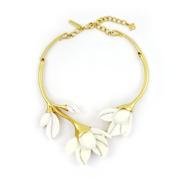 Oscar de la Renta Magnolia flower necklace