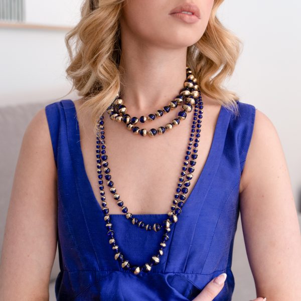 Christian Dior blue beaded necklace