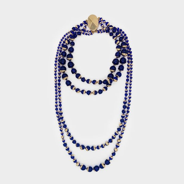 Christian Dior blue beaded necklace