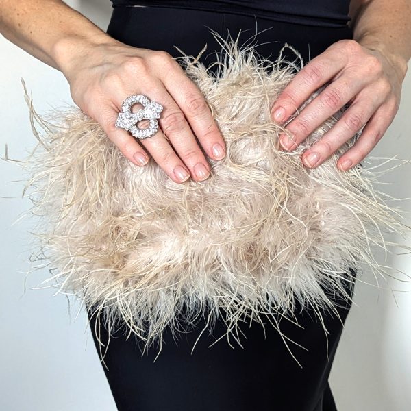 Loeffler Randall Zahara mini feather pouch