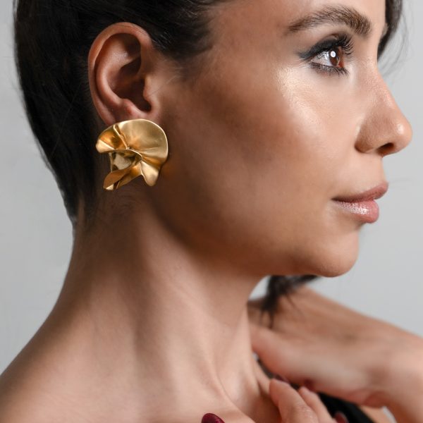 Sterling King Delphinium Earrings Gold