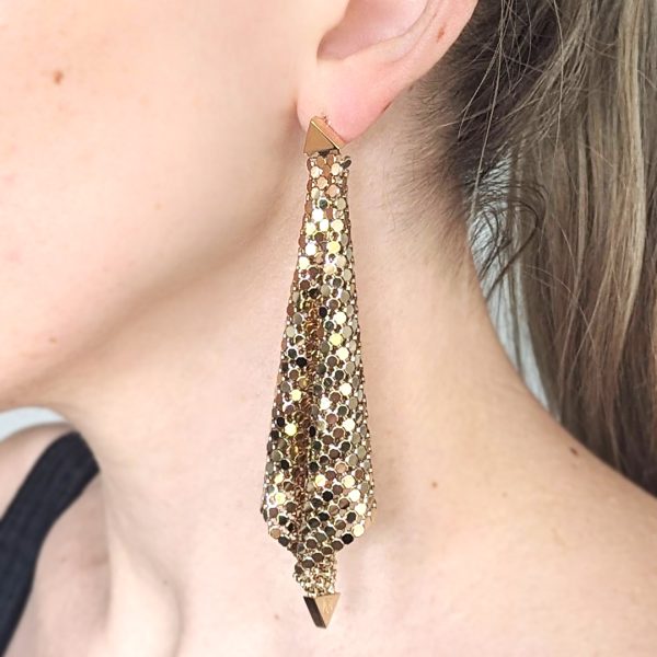 Paco Rabanne gold-tone chain mesh earrings