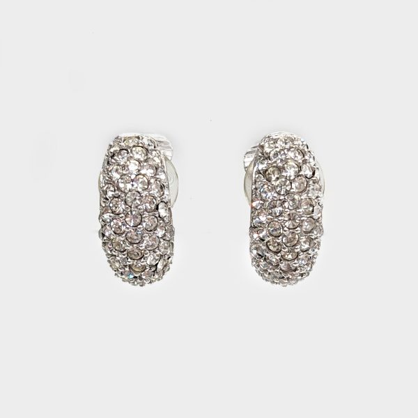 Dior Vintage Swarovski Silver Crystal Earrings