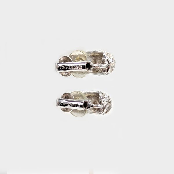 Dior Vintage Swarovski Silver Crystal Earrings