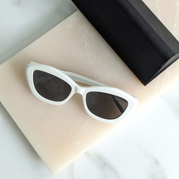 Saint Laurent Vintage Style Cat Eye Sunglasses Ivory