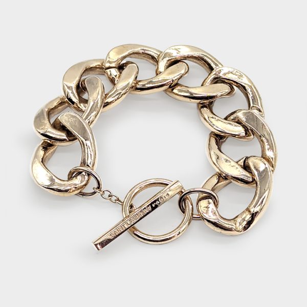 Saint Laurent Gold Chain Fob Bracelet