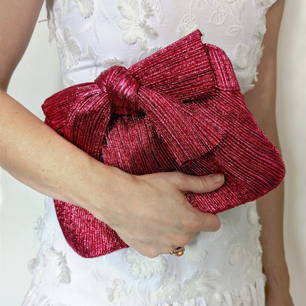 Loeffler Randall Fuchsia Rayne Bow Clutch