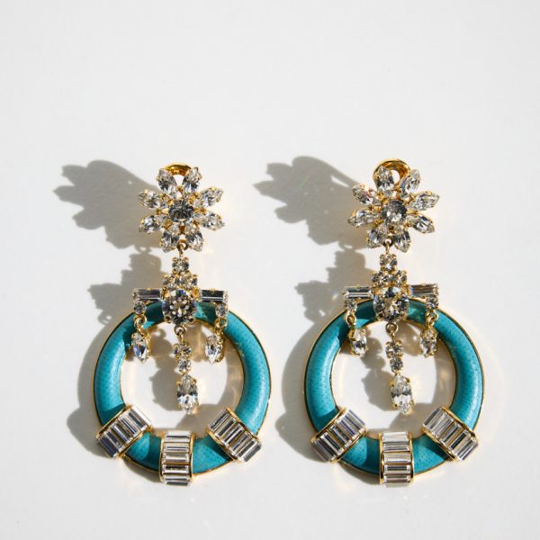 Prada Crystal and Saffiano Earrings