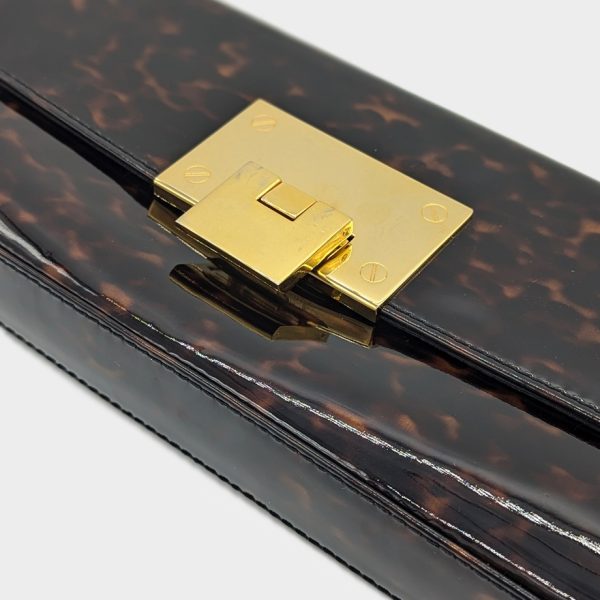 Stuart Weitzman Vintage Tortoise Shell Patent Clutch