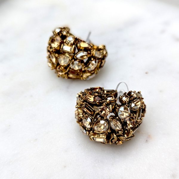 Oscar De La Renta Crystal cluster Earrings